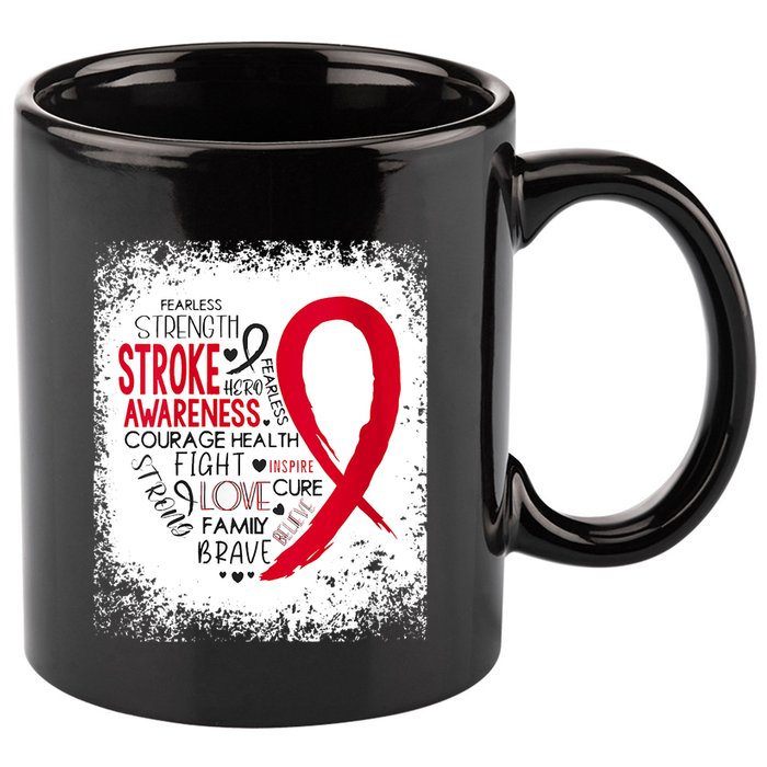 Women Fearless Strength Stroke Awareness Month Stroke Warrior 11oz C Handle Ceramic Mug