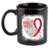 Women Fearless Strength Stroke Awareness Month Stroke Warrior 11oz C Handle Ceramic Mug