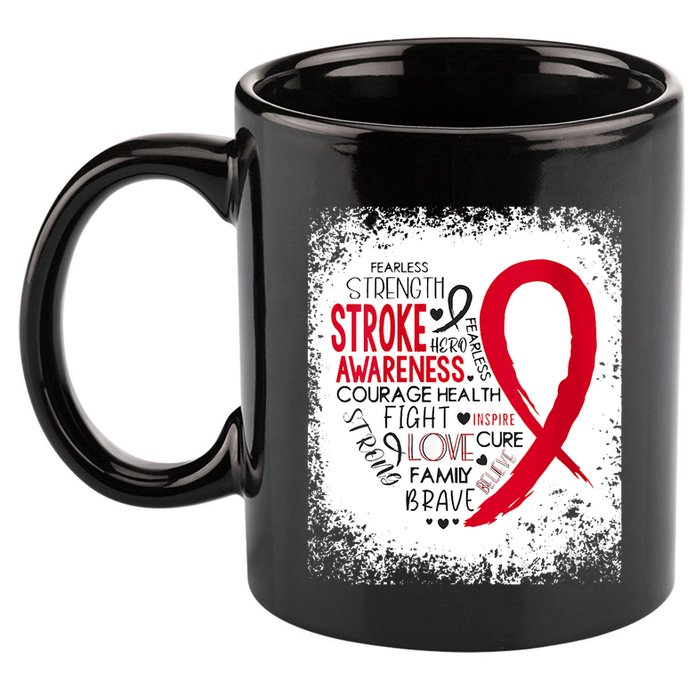 Women Fearless Strength Stroke Awareness Month Stroke Warrior 11oz C Handle Ceramic Mug