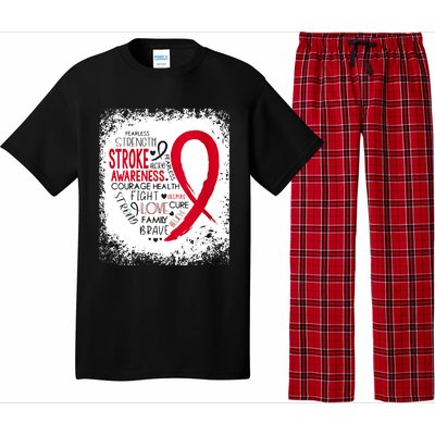 Women Fearless Strength Stroke Awareness Month Stroke Warrior Pajama Set