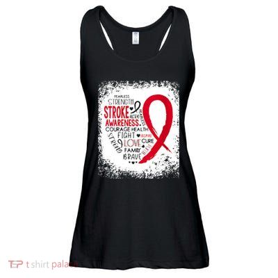 Women Fearless Strength Stroke Awareness Month Stroke Warrior Ladies Essential Flowy Tank