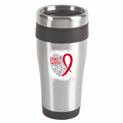 Women Fearless Strength Stroke Awareness Month Stroke Warrior 16oz Travel Tumbler