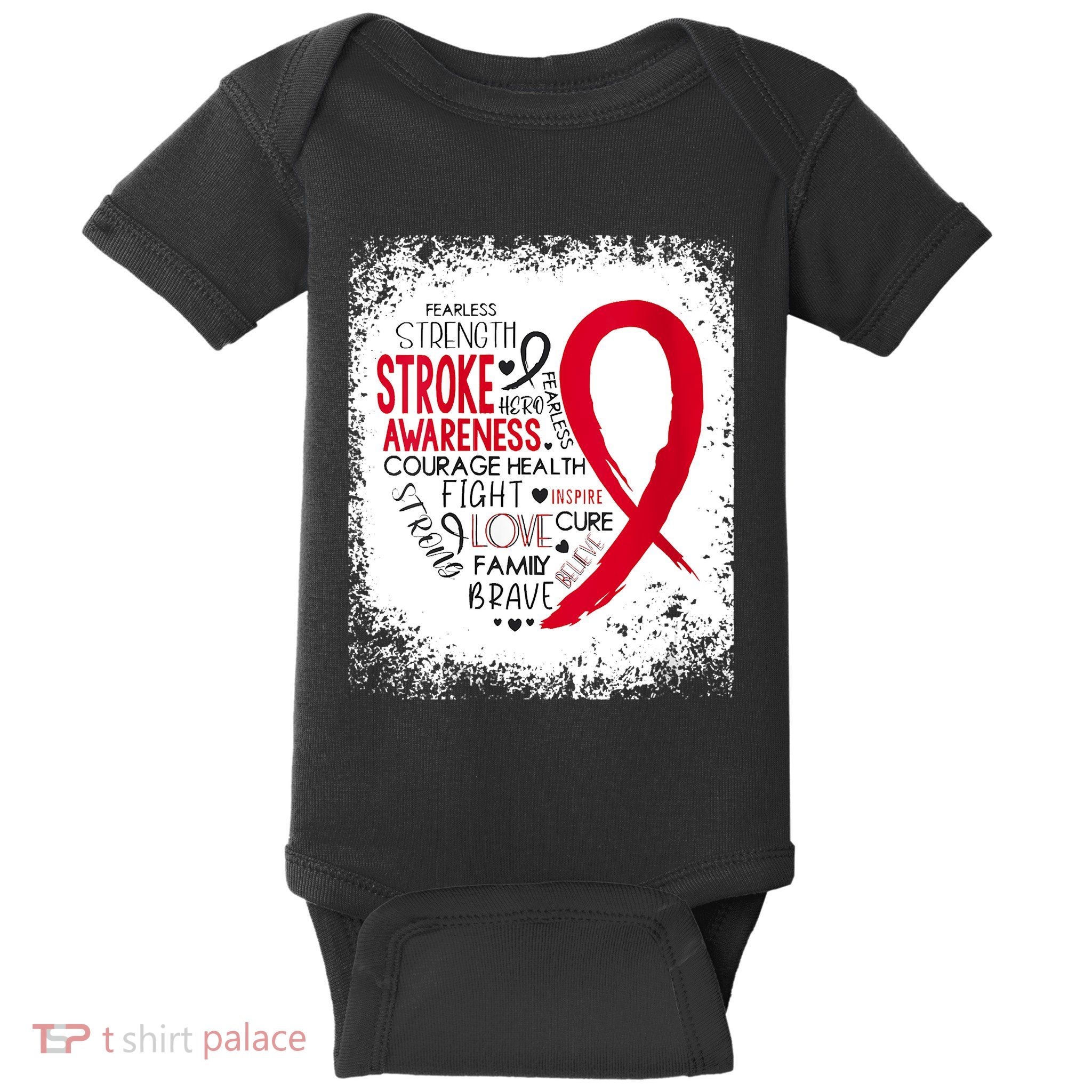 Women Fearless Strength Stroke Awareness Month Stroke Warrior Baby Bodysuit