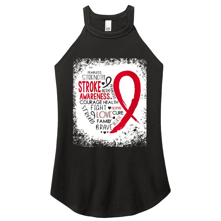 Women Fearless Strength Stroke Awareness Month Stroke Warrior Women's Perfect Tri Rocker Tank