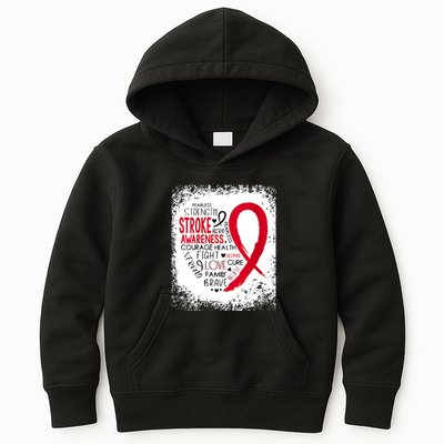 Women Fearless Strength Stroke Awareness Month Stroke Warrior Kids Hoodie