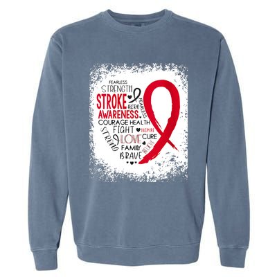 Women Fearless Strength Stroke Awareness Month Stroke Warrior Garment-Dyed Sweatshirt