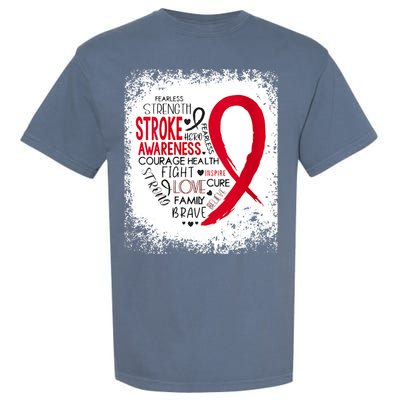 Women Fearless Strength Stroke Awareness Month Stroke Warrior Garment-Dyed Heavyweight T-Shirt