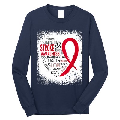 Women Fearless Strength Stroke Awareness Month Stroke Warrior Long Sleeve Shirt