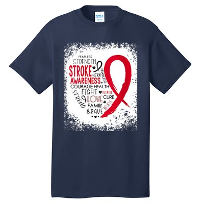 Women Fearless Strength Stroke Awareness Month Stroke Warrior Tall T-Shirt