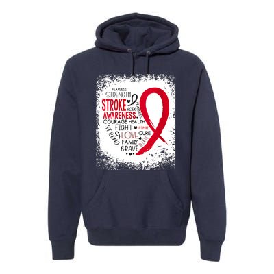 Women Fearless Strength Stroke Awareness Month Stroke Warrior Premium Hoodie