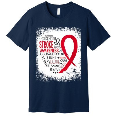 Women Fearless Strength Stroke Awareness Month Stroke Warrior Premium T-Shirt