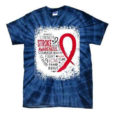 Women Fearless Strength Stroke Awareness Month Stroke Warrior Tie-Dye T-Shirt