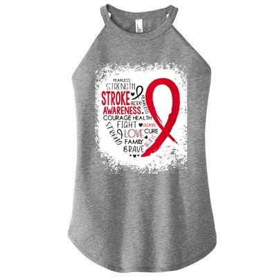 Women Fearless Strength Stroke Awareness Month Stroke Warrior Women’s Perfect Tri Rocker Tank