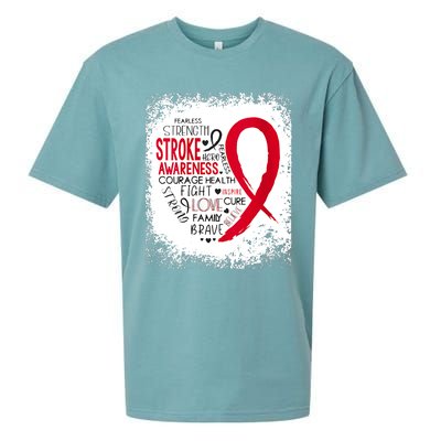 Women Fearless Strength Stroke Awareness Month Stroke Warrior Sueded Cloud Jersey T-Shirt