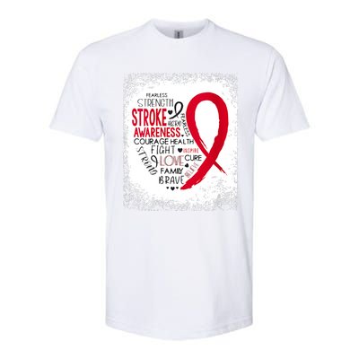 Women Fearless Strength Stroke Awareness Month Stroke Warrior Softstyle CVC T-Shirt