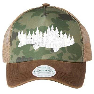 Walleye Fishing Sauger Fisherman Pine Forest Treeline Legacy Tie Dye Trucker Hat
