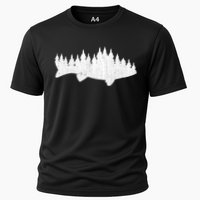 Walleye Fishing Sauger Fisherman Pine Forest Treeline Cooling Performance Crew T-Shirt