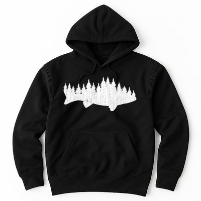 Walleye Fishing Sauger Fisherman Pine Forest Treeline Hoodie