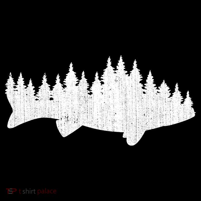 Walleye Fishing Sauger Fisherman Pine Forest Treeline T-Shirt