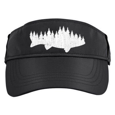 Walleye Fishing Sauger Fisherman Pine Forest Treeline Adult Drive Performance Visor