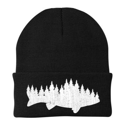 Walleye Fishing Sauger Fisherman Pine Forest Treeline Beanie