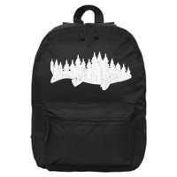 Walleye Fishing Sauger Fisherman Pine Forest Treeline 16 in Basic Backpack
