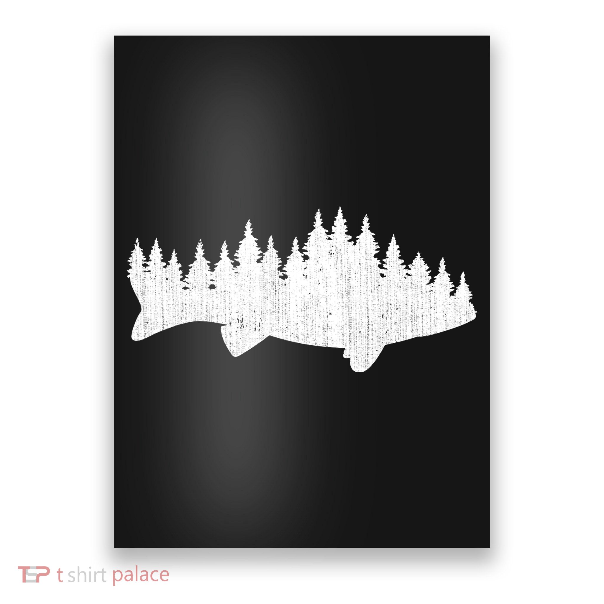Walleye Fishing Sauger Fisherman Pine Forest Treeline Poster