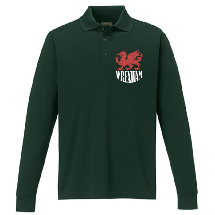 Wrexham Football Soccer Club Wrexham FC 2022 Gift Christmas 2022 Performance Long Sleeve Polo