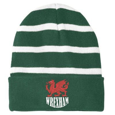 Wrexham Football Soccer Club Wrexham FC 2022 Gift Christmas 2022 Striped Beanie with Solid Band