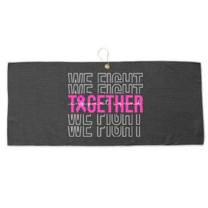 We Fight Together Breast Cancer Awareness Support Squad Large Microfiber Waffle Golf Towel