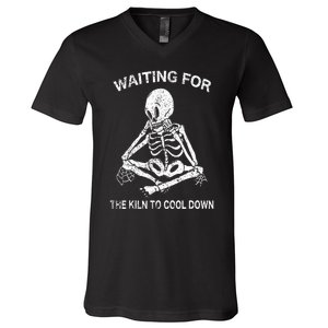 Waiting for the Kiln To Cool Down Pottery and Ceramic Lovers V-Neck T-Shirt