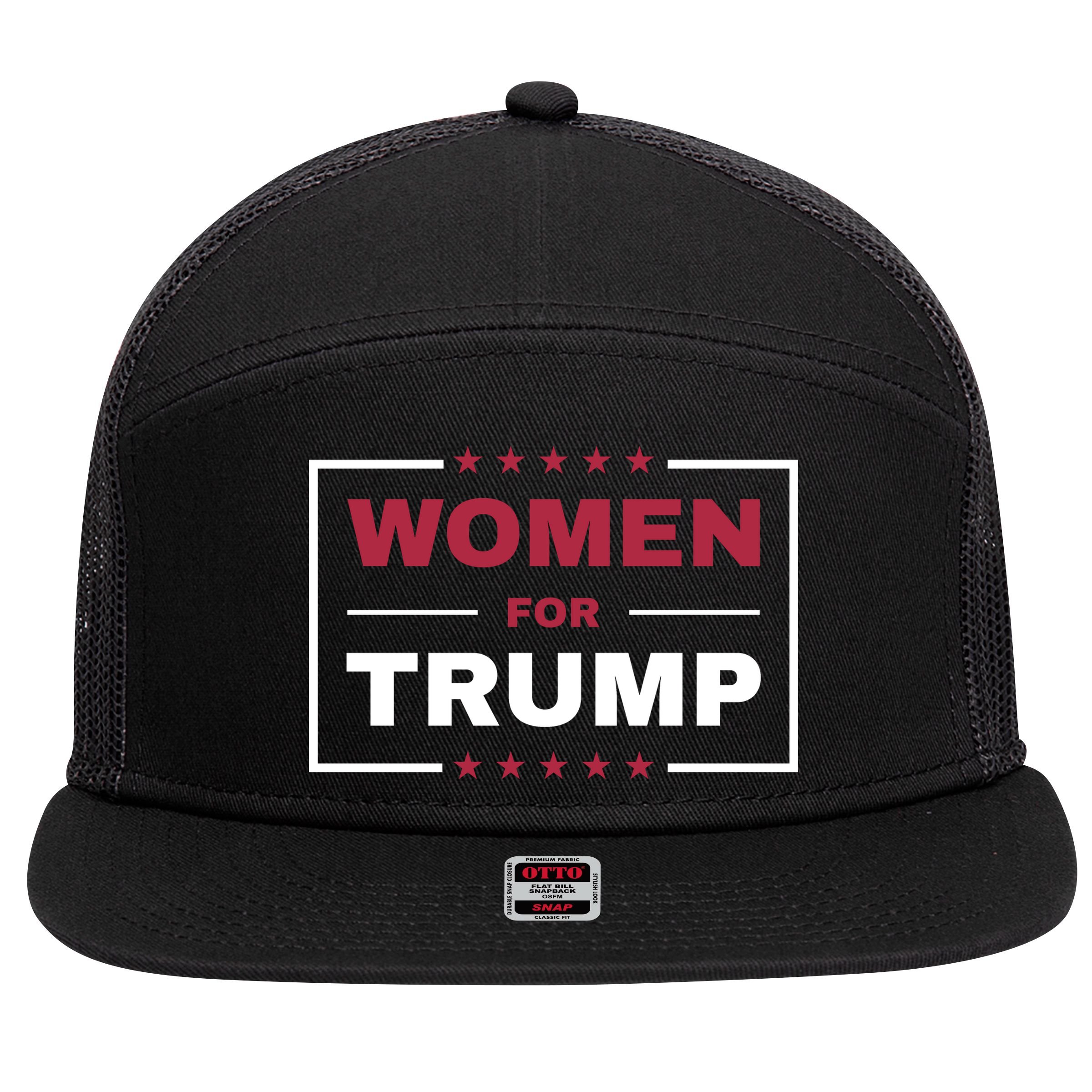Women For Trump 7 Panel Mesh Trucker Snapback Hat