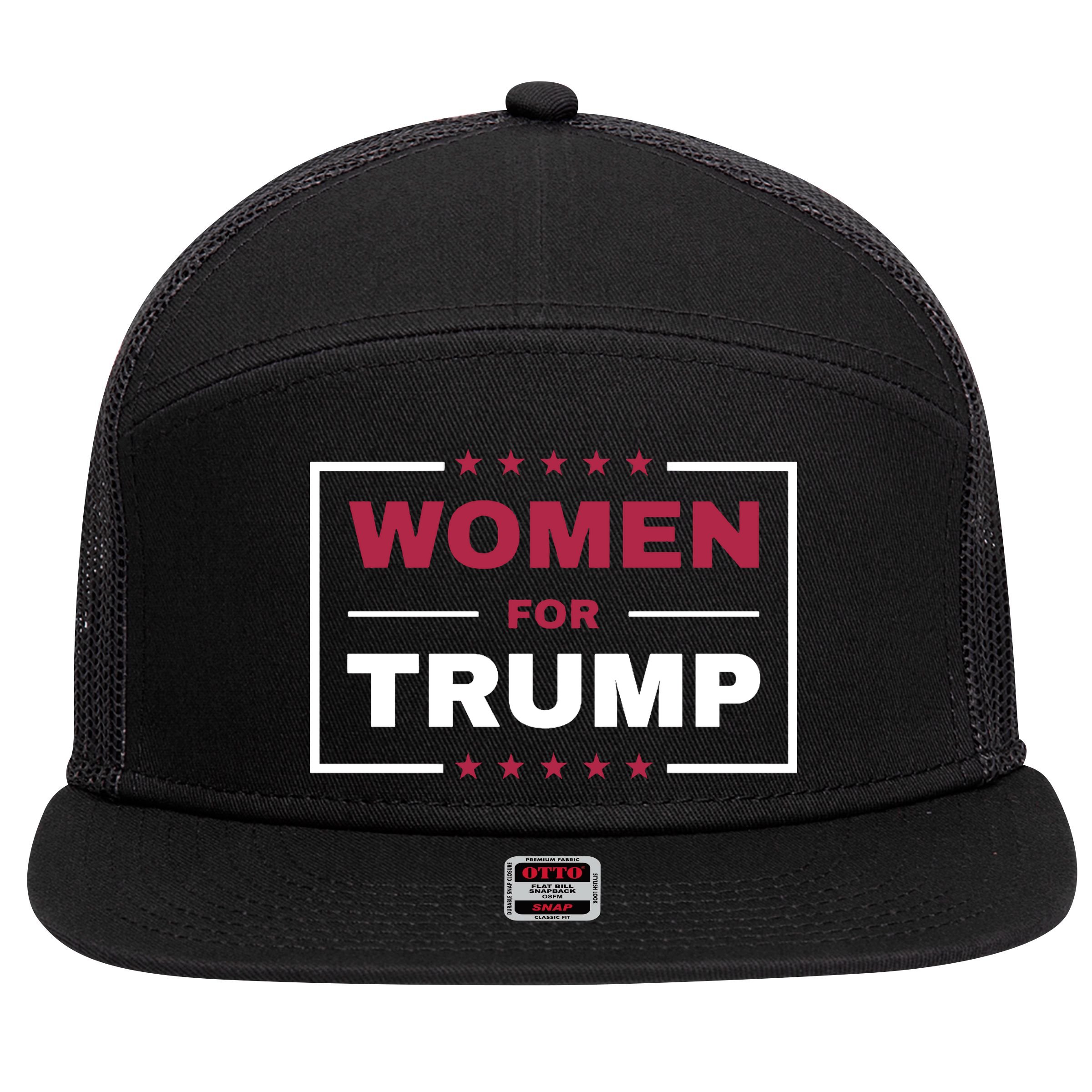 Women For Trump 7 Panel Mesh Trucker Snapback Hat