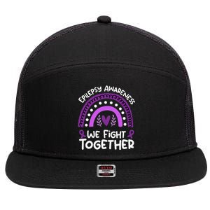 We Fight Together Epilepsy Awareness Epilepsy 7 Panel Mesh Trucker Snapback Hat