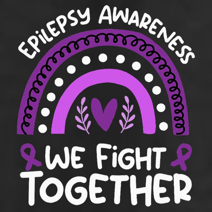 We Fight Together Epilepsy Awareness Epilepsy 7 Panel Mesh Trucker Snapback Hat
