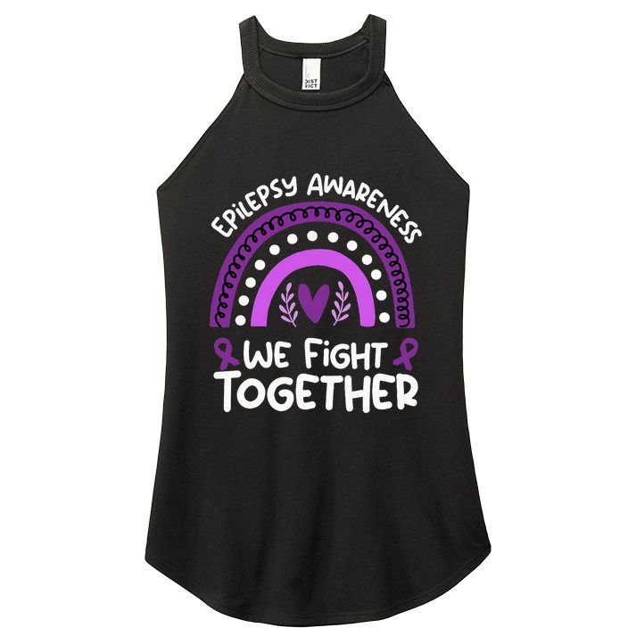We Fight Together Epilepsy Awareness Epilepsy Women's Perfect Tri Rocker Tank