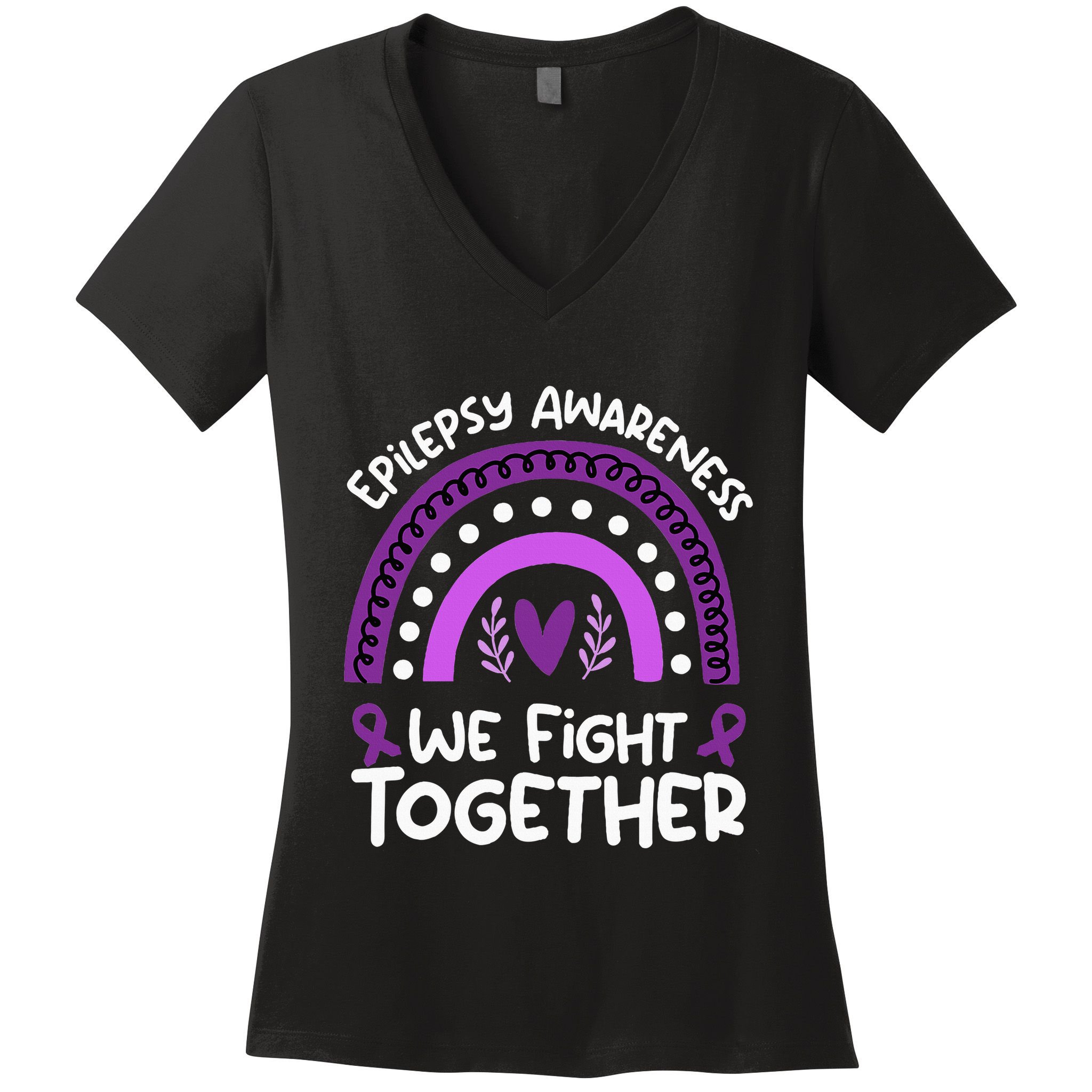 We Fight Together Epilepsy Awareness Epilepsy Women's V-Neck T-Shirt