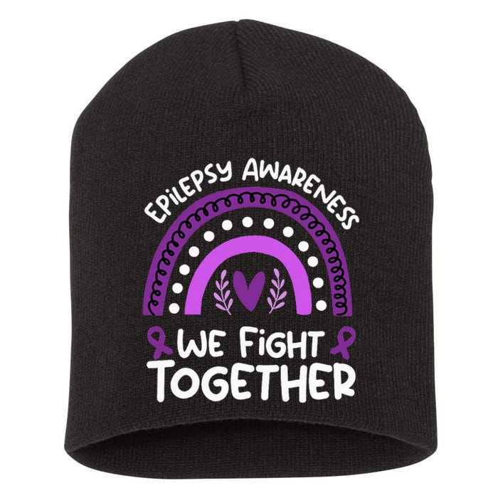 We Fight Together Epilepsy Awareness Epilepsy Short Acrylic Beanie