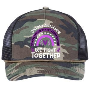 We Fight Together Epilepsy Awareness Epilepsy Retro Rope Trucker Hat Cap