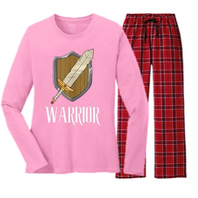 Warrior Fantasy Tabletop RPG MMORPG RPG Gamer Women's Long Sleeve Flannel Pajama Set 