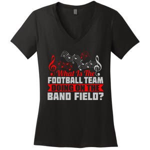 What Football Team On Marching Band Field Funny Gift Women's V-Neck T-Shirt