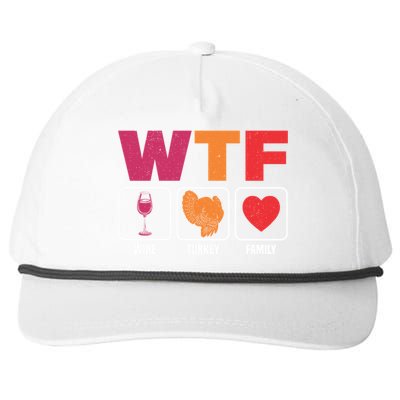 Wine Family Turkey Gift Snapback Five-Panel Rope Hat