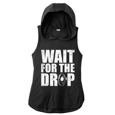 Wait For The Drop I Dubstep Bass Subwoofer Dance Music Ladies PosiCharge Tri-Blend Wicking Draft Hoodie Tank