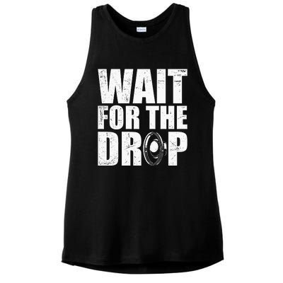 Wait For The Drop I Dubstep Bass Subwoofer Dance Music Ladies PosiCharge Tri-Blend Wicking Tank