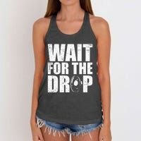 Wait For The Drop I Dubstep Bass Subwoofer Dance Music Women's Knotted Racerback Tank