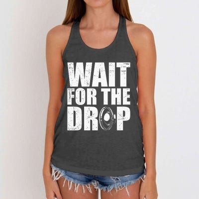 Wait For The Drop I Dubstep Bass Subwoofer Dance Music Women's Knotted Racerback Tank