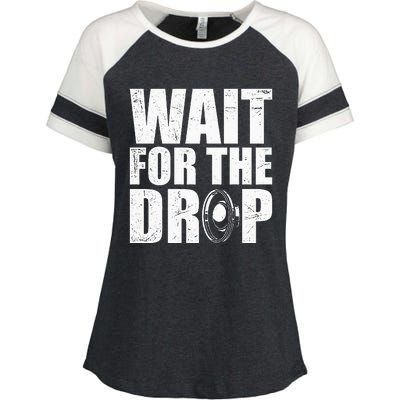 Wait For The Drop I Dubstep Bass Subwoofer Dance Music Enza Ladies Jersey Colorblock Tee