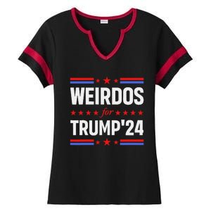 Weirdos For Trump 24 Funny Sarcastic Saying Ladies Halftime Notch Neck Tee