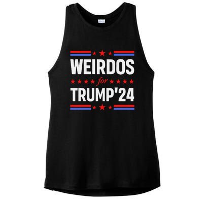 Weirdos For Trump 24 Funny Sarcastic Saying Ladies PosiCharge Tri-Blend Wicking Tank