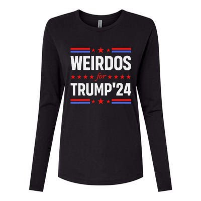 Weirdos For Trump 24 Funny Sarcastic Saying Womens Cotton Relaxed Long Sleeve T-Shirt